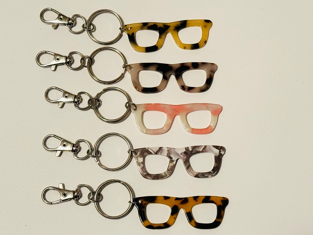 Tortoiseshell Eyeglass Keychain Etsy