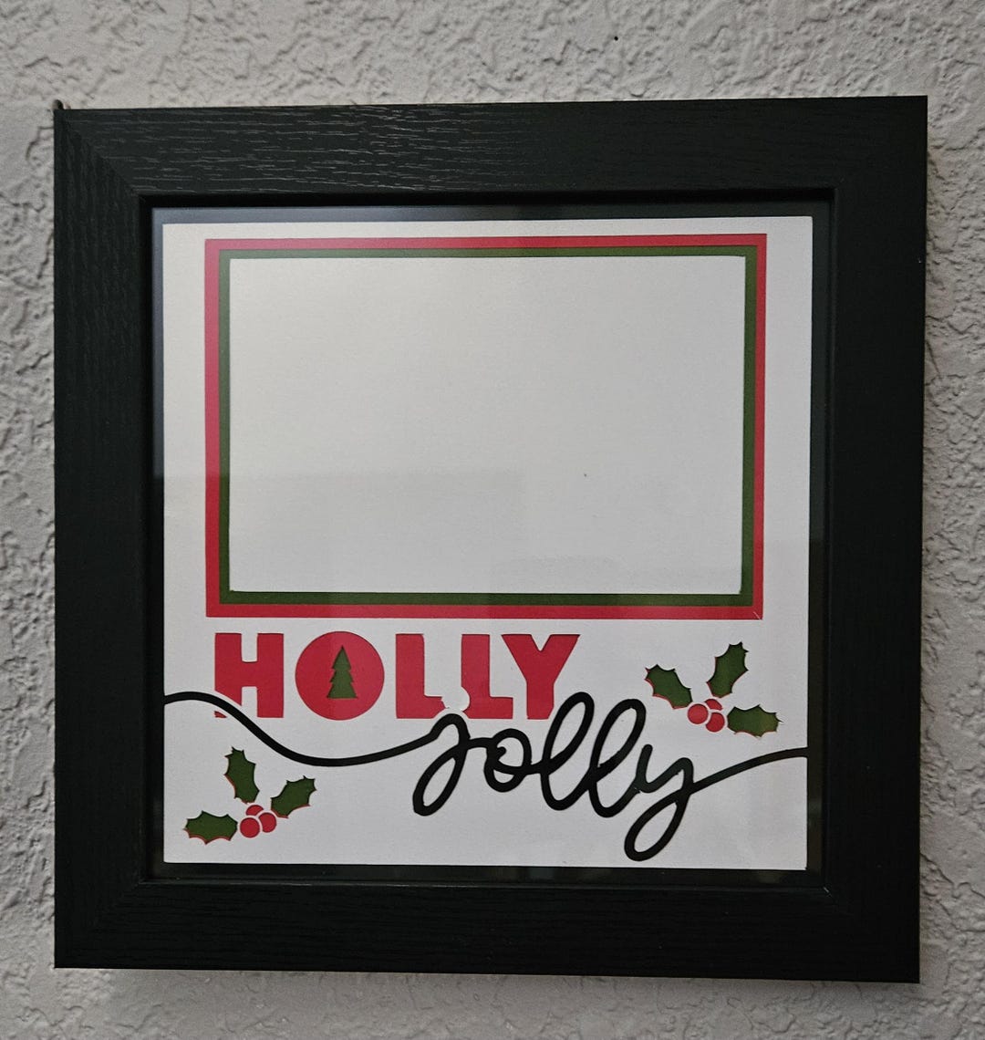 Holly Jolly Christmas Paper Art Photo Frame - Etsy