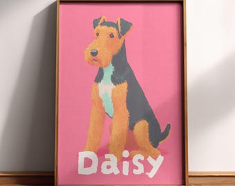 Airedale Terrier Poster | Personalised Airedale Wall Art | Dog Breed Print