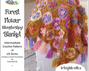 Forest Flower Blanket (Blomsterskogen)| Crochet Pattern (Instant Download)