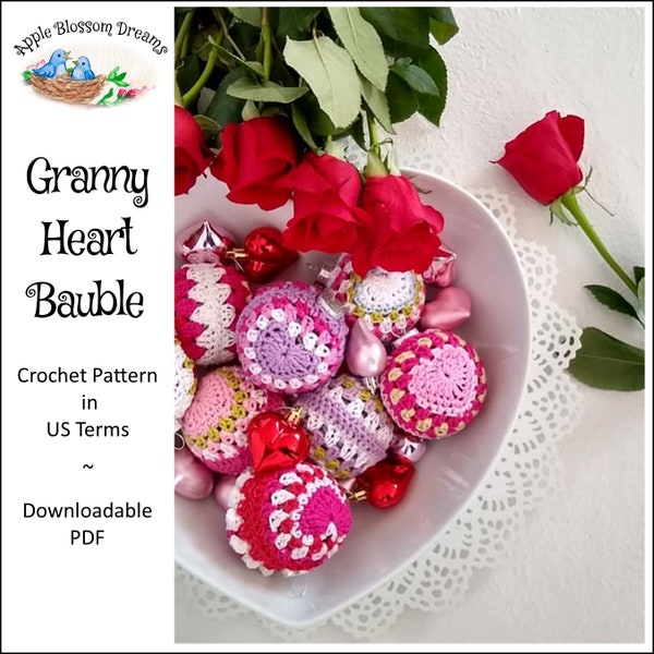 Granny Heart Bauble | Crochet Pattern (Instant Download)