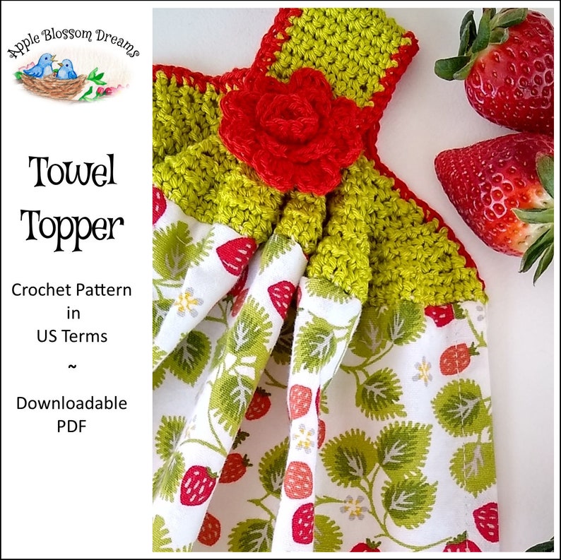 Dish or Tea Towel Topper Crochet Pattern Instant Download image 1