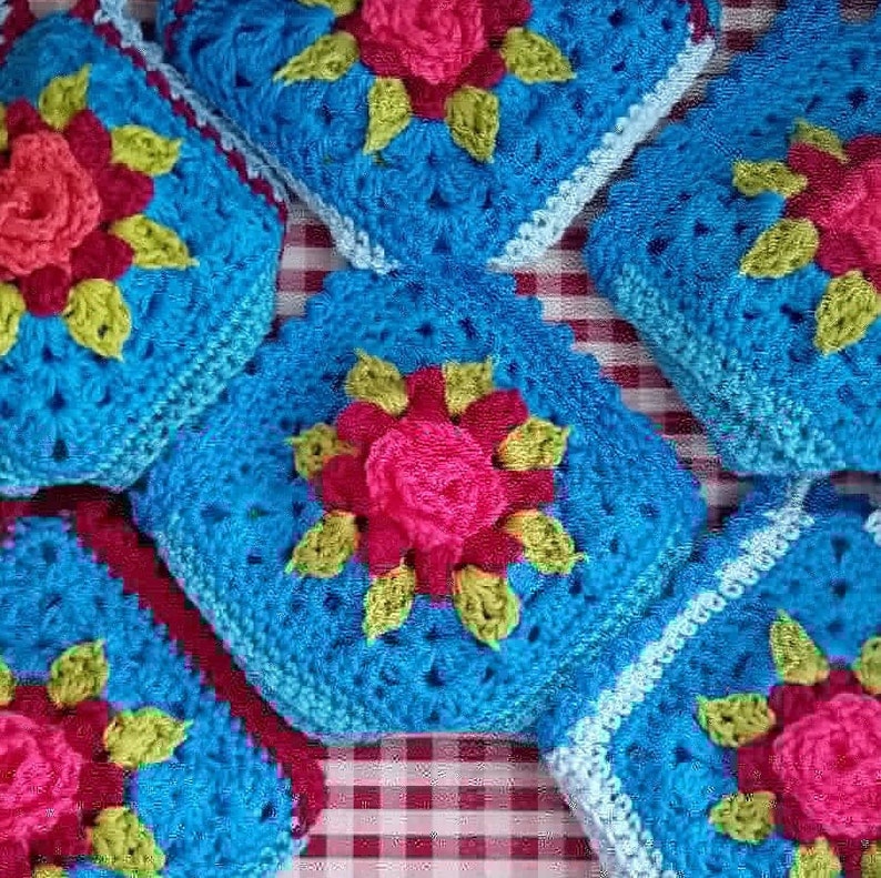 Mitered Blossom Dishcloth Crochet Pattern Instant Download image 10