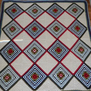 Farmhouse Rose Bedspread or Afghan Crochet Pattern Instant Download image 5