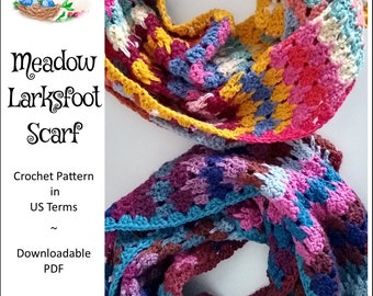 Meadow Larksfoot Infinity Scarf | Crochet Pattern (Instant Download)