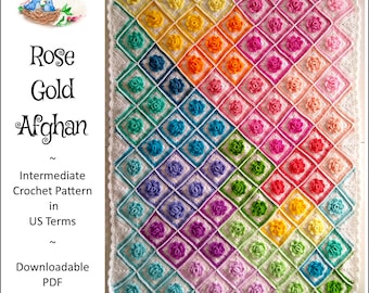 Rose Gold Afghan or Baby Blanket | Crochet Pattern (Instant Download)