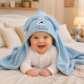Personalized Baby Hooded Towel, Custom Name Animal Bath Towel, Soft Toddler Gift