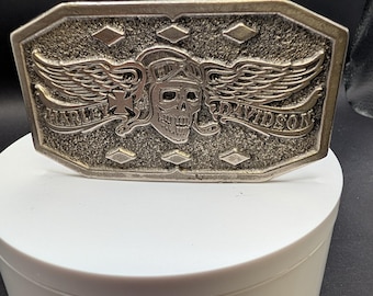Fibbia per cintura Harley Davidson vintage, prodotta negli Stati Uniti
