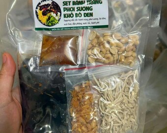 Sun-Dried Dew Rice Paper with Black Beef Floss 15.9 oz, Bánh Tráng Phơi Sương Khô Bò Đen 450g