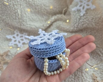 Crochet Snowflake Gift Box Pattern PDF, Jewelry Crochet Pattern