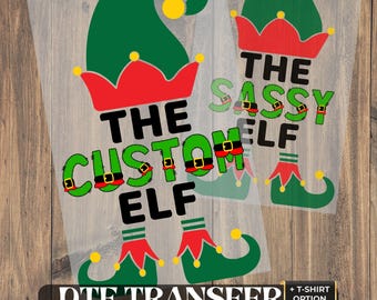 The Custom Elf DTF Transfer, Christmas Family Matching Shirt, Office Iron On Print