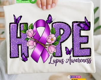 Lupus Awareness DTF Transfer, Purple Ribbon Hope Shirt, I Wear Purple Iron On