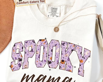 Spooky Mama DTF Transfer or Comfort Colors Shirt – Halloween Mom Tee