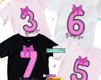 Birthday Girl DTF Transfer, 1st 2nd 3rd 4th 5th 6th 7th 8th 9th 10th Bday Party Shirt