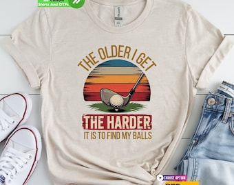 Camiseta para el Día del Padre con diseño de papá golfista, estampado vintage, ideal para planchar.