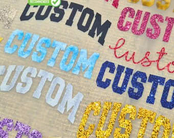 Custom Glitter Text or Name DTF Transfer Ready to Press, Christmas Iron On Heat Transfer Sheet for Birthday, Funny Prints for Shirts
