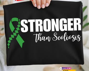 Stronger Than Scoliosis DTF Transfer, Awareness Shirt, Support Squad Iron On Print