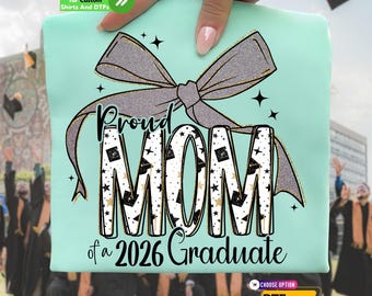 Mamá orgullosa, graduada de 2026, transferencia DTF, camiseta del Día de la Madre, parche termoadhesivo de graduación