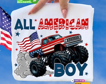 All American Boy Dtf Transfer and Shirt: Boys 4th of July,  Kids Patriotic, Happy 4th of July Iron on