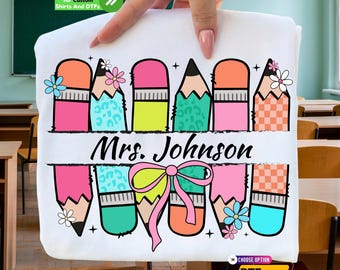 Camiseta personalizada de agradecimiento a los profesores con diseño de transferencia digital (DTF) para el último día de clases.