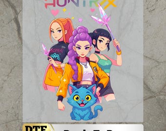 Kpop Girl Team DTF Transfers,Kpop Idol Group Heat Transfer, Perfect Gift for Fans Ready For Press