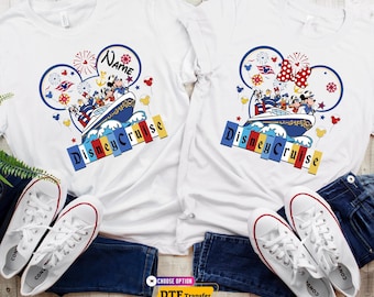 Disney Cruise DTF Transfer, Family Matching Vacation Shirt, Custom Name Summer Trip