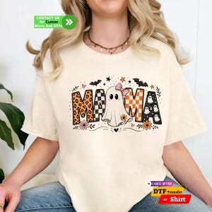 Retro Halloween Mama DTF Transfer: Ghost Mama Shirt, Trendy Spooky Mama Iron on image 8