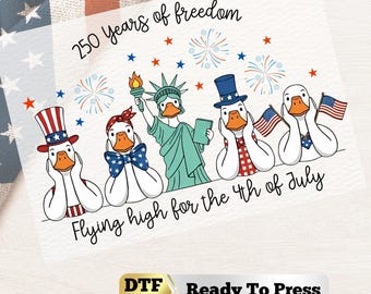 America 250th Anniversary Goose DTF Transfer, 4th of July Patriotic Heat Transfer | 250 Years DIY Shirt Iron On, Independence Day DTF Print