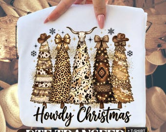 Western Howdy Christmas DTF Transfer, Iron On Ready to Press Shirt