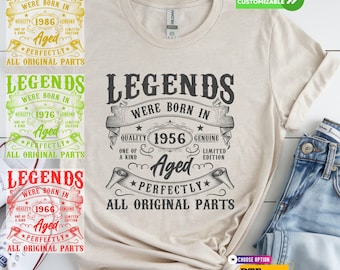 Birthday Legends DTF Transfer, Vintage Custom Year Bday Shirt, 30th 40th 50th 60th 70th 80th Birthday