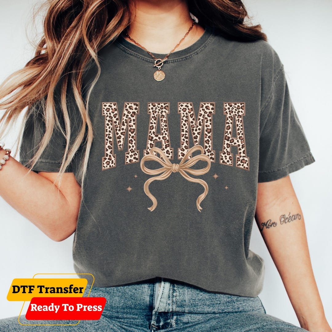 Mama Leopard DTF Transfer Ready to Press, Cheetah Print Iron on for ...