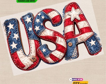 USA DTF Transfer, Cottagecore Patriotic American Flag Shirt, 4th of July Iron On