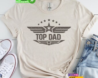 Top Dad Vintage DTF Transfer, Father’s Day Shirt, Iron on Ready to Press