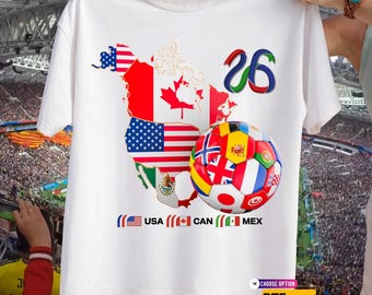 Fútbol 2026 Norteamérica DTF Transferencia, Camiseta de la Copa Mundial de Fútbol de EE. UU., Día del partido Canadá México Aficionado