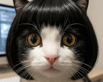 Parrucca per animali domestici, Gatti divertenti in costume, Costume virale per cani, Accessorio per foto