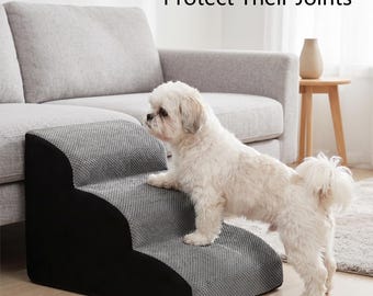 Dog Stairs for Bed – Soft Foam Pet Steps – Joint Support Ramp – Anti Slip - Washable
