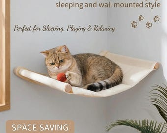 Lit hamac pour chat, étagères murales modernes, gain de place, coussin lavable