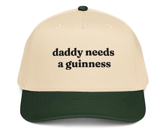 Daddy Needs a Guinness geborduurde groene baseballpet, grappig verjaardagscadeau mei