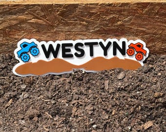 Naambordje monstertruck | Gepersonaliseerde acryl kinderkamerdecoratie