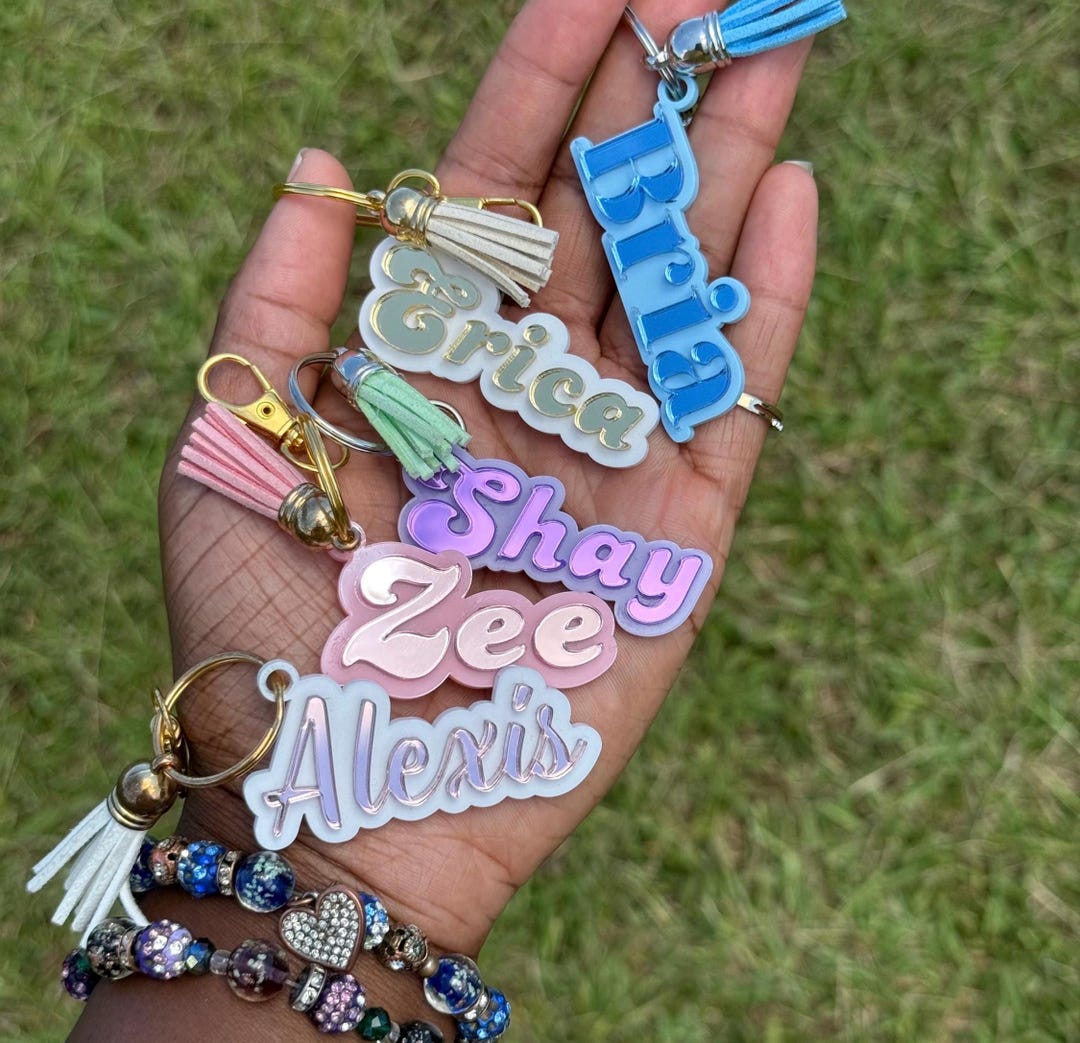 Hs Combained Keychain Personalized Acrylic Name Keychain • Personalized Bag Tag - Etsy