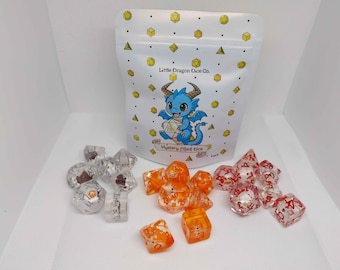 Filled Mystery Dice (Inclusion) set of (7) TTRPG Polyhedral Dice