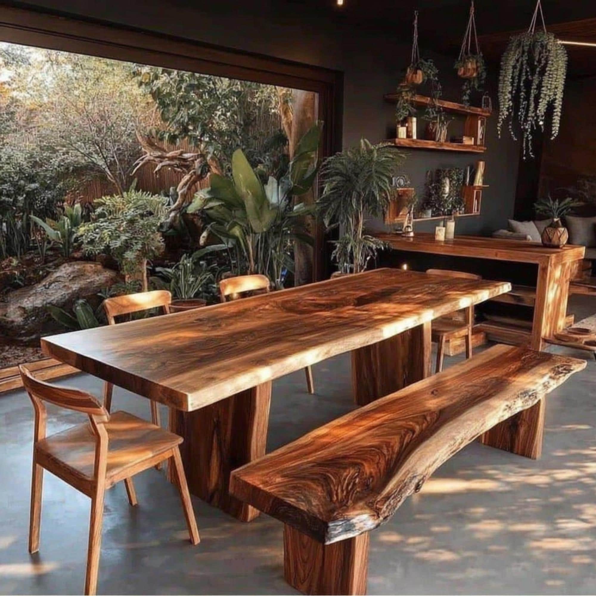Handmade Walnut Dining Table – Solid Wood Kitchen Furniture, Rustic ...