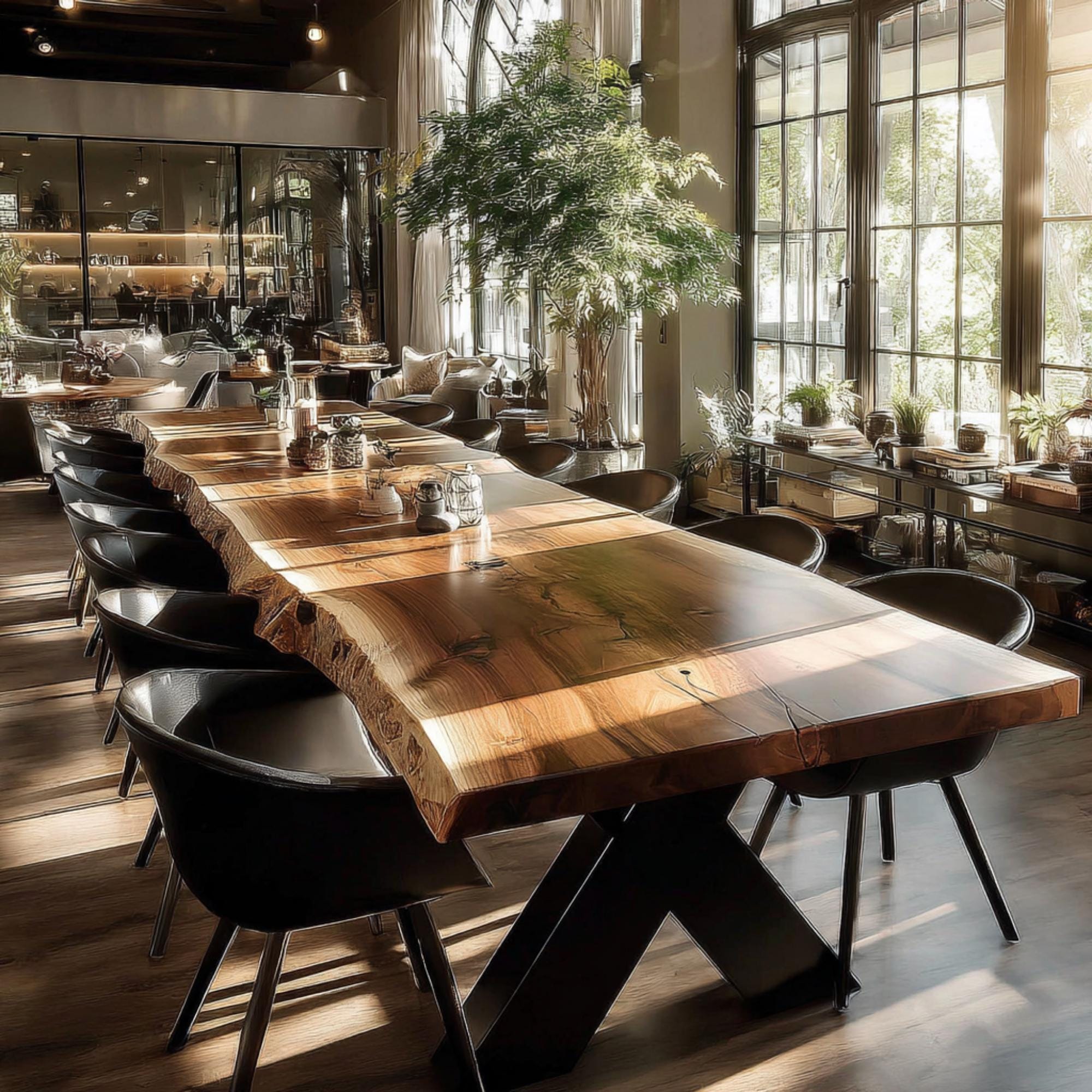 Solid Walnut Live Edge Dining Table – Handmade Modern Rustic Furniture ...