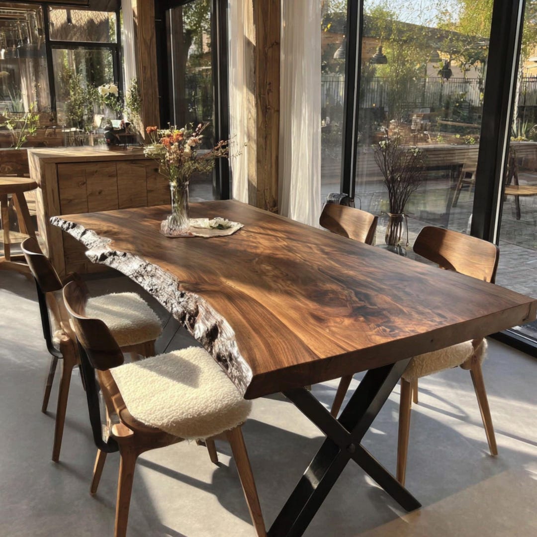 Handmade Solid Walnut Dining Table – Rustic Farmhouse Kitchen Table - Etsy