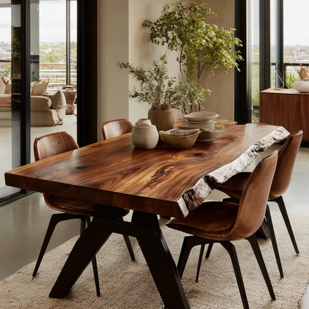 Custom Walnut Dining Table – Handmade Farmhouse Modern Table - Etsy