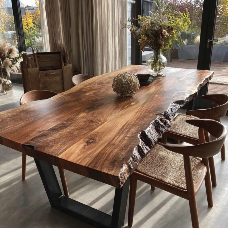 Handmade Solid Walnut Dining Table – Rustic Farmhouse Kitchen Table - Etsy