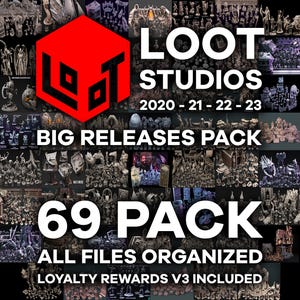 Loot Studios 69 Pack Miniatures Pack | Tabletop Miniatures | RPG Miniatures | DnD Miniatures Pack |stl| 3D Print File STL File