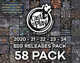 Cast n Play Miniatures Releases Pack Miniatures Pack | Tabletop Miniatures | RPG Miniatures | DnD Miniatures Pack | stl | 3D Print File STL