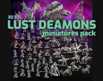 3D STL Lust Miniatures Pack - 3d stl pack - stl miniatures - stl pack - stl