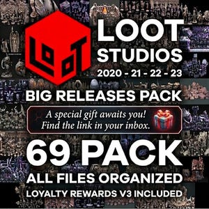 Loot Studios 69 Pack Miniatures Pack | Tabletop Miniatures | RPG Miniatures | DnD Miniatures Pack |stl| 3D Print File STL File